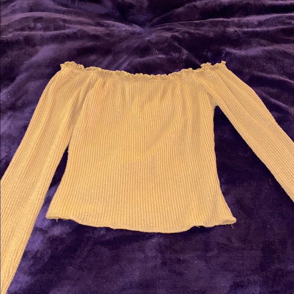Mustard color off the shoulder top